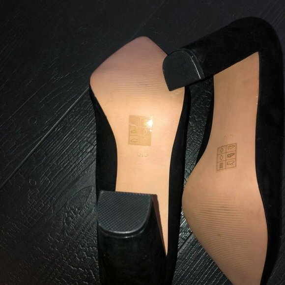 ASOS Pump Block Heels 4" Black Pointed Toes - Picture 7 of 9